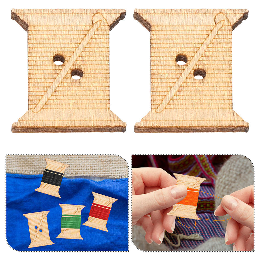 Embroidery Craft - 100 sztuk drewnianych szpulek na nici